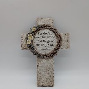 Crown Of Thorns Cross John 3:16 Decorative Inspirational